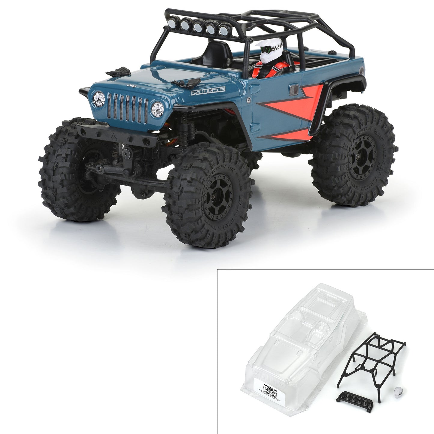 Pro-Line Racing 2004 Jeep LJ Clear Body/Trail Cage: SCX24 1:24 PRO366400