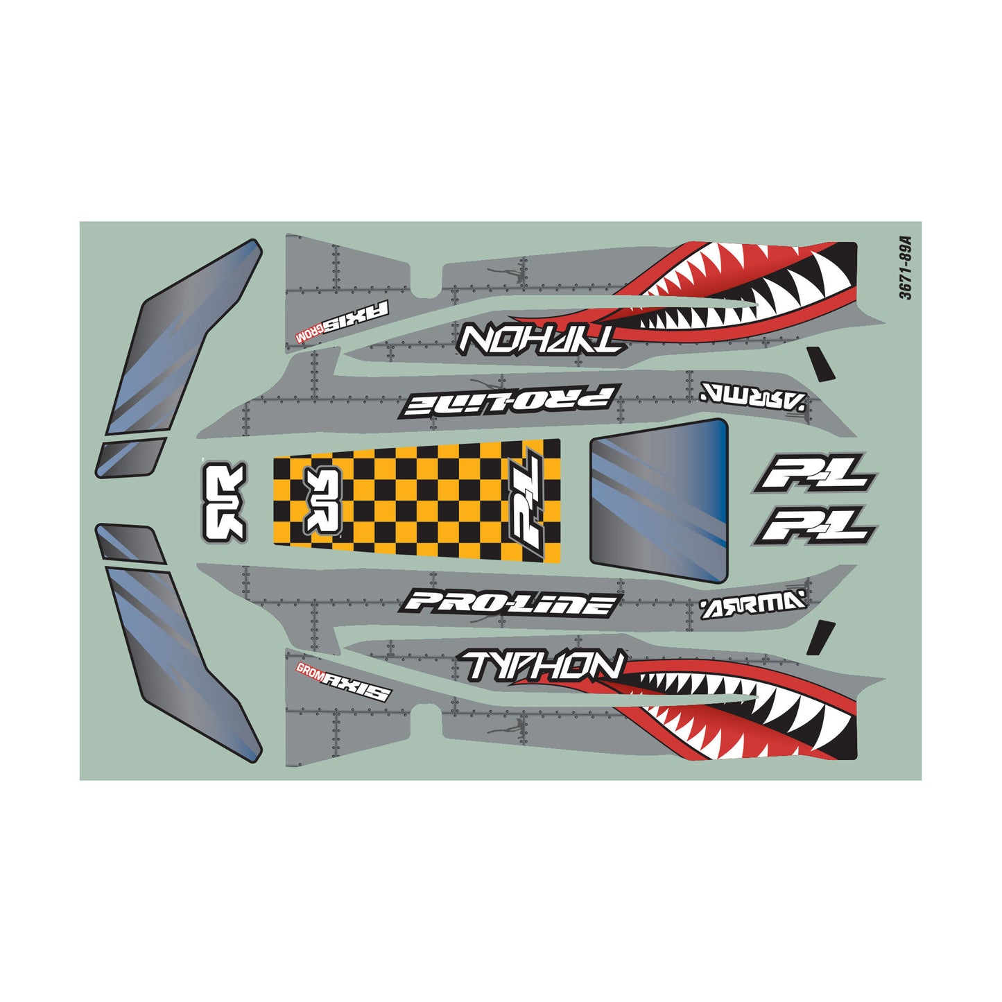 Pro-Line Racing Axis Tough-Color Gray Body: Typhon GROM 1:14 PRO367114