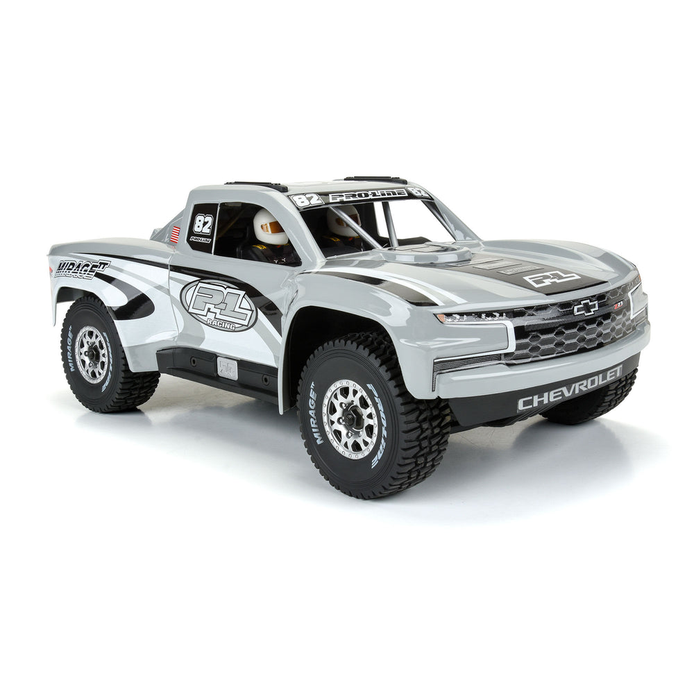 Pro-Line Racing Pre-Cut 2019 Chevy Trophy Truck Tough Gray Body: 1:16 PRO367514