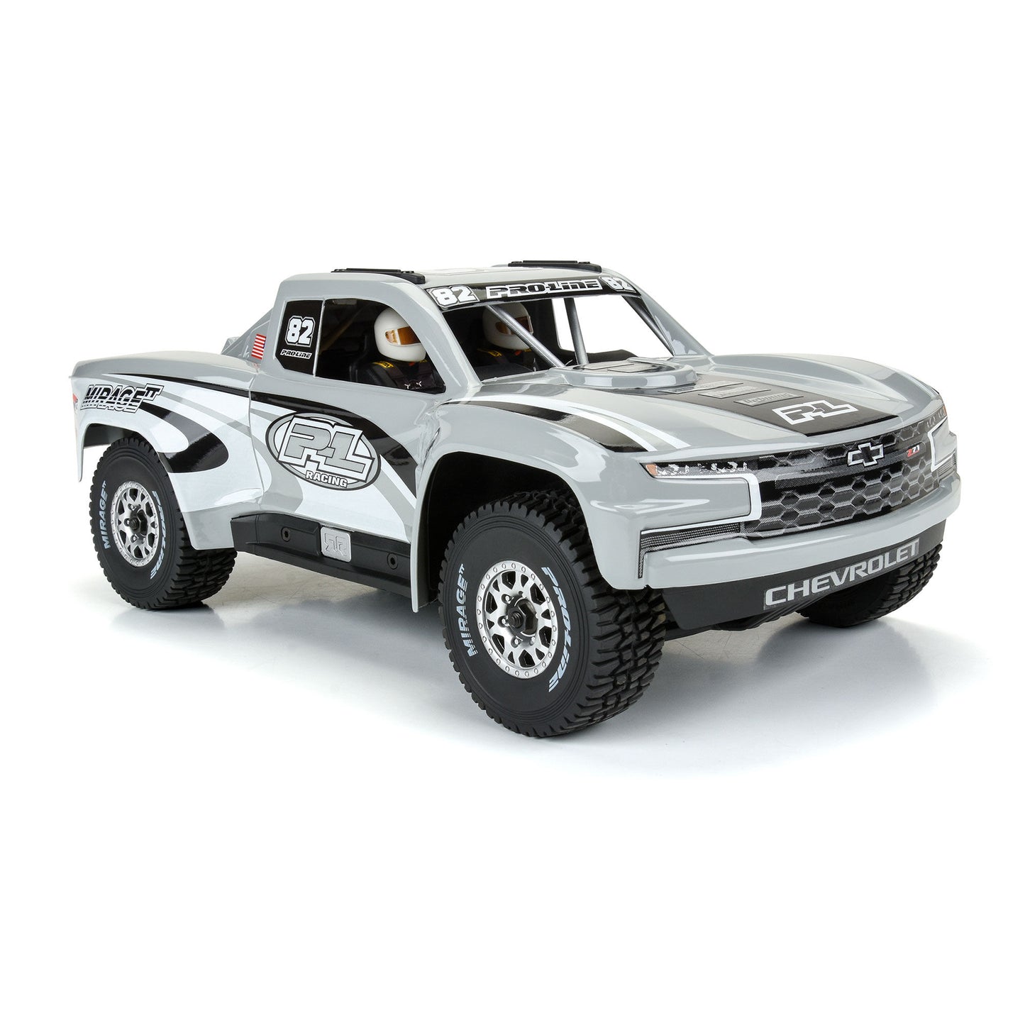 Pro-Line Racing Pre-Cut 2019 Chevy Trophy Truck Tough Gray Body: 1:16 PRO367514