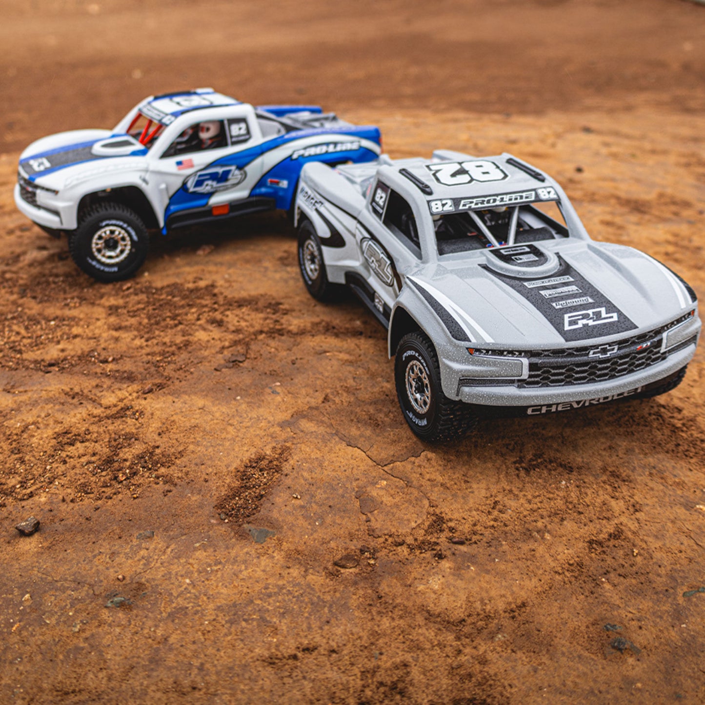 Pro-Line Racing Pre-Cut 2019 Chevy Trophy Truck Tough Gray Body: 1:16 PRO367514