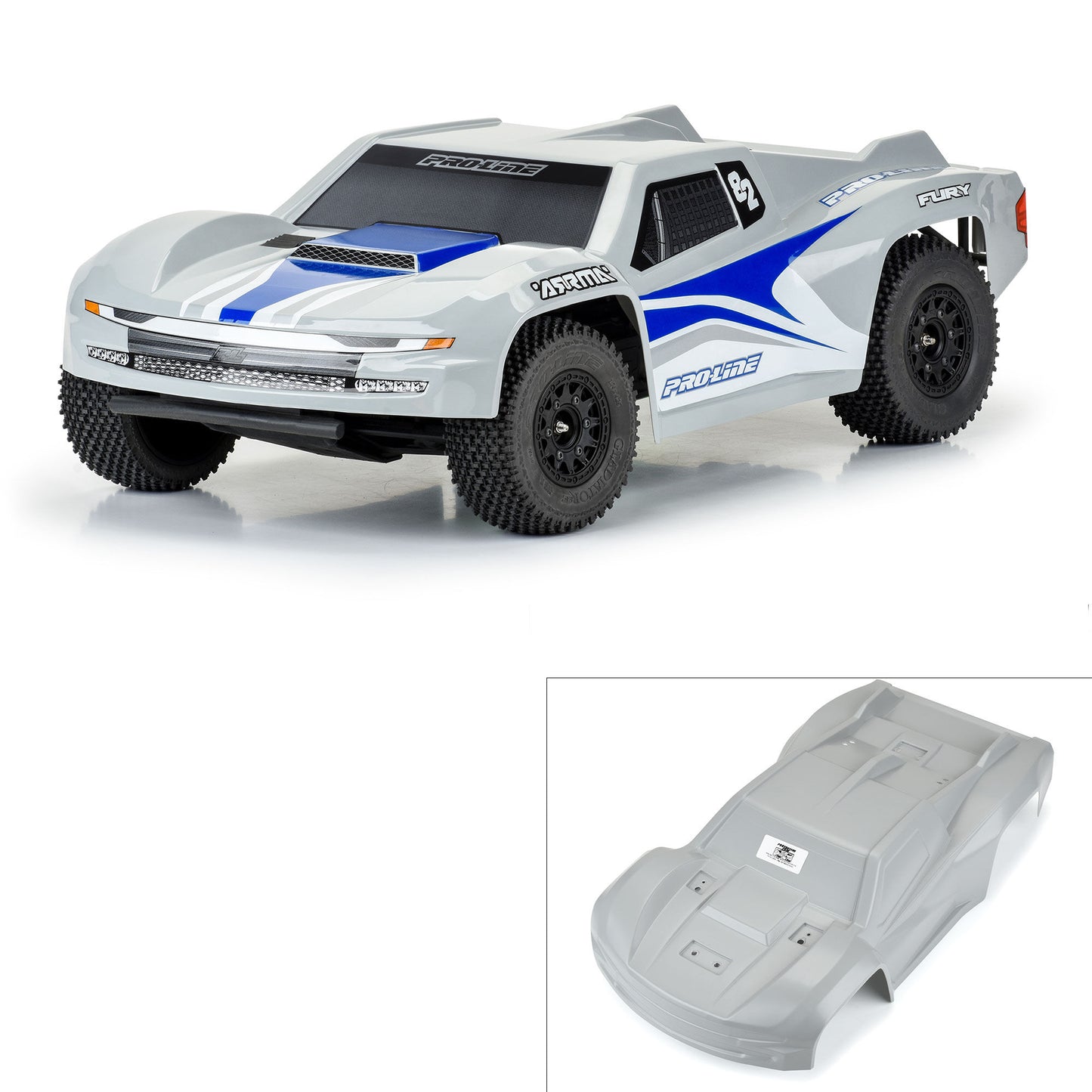 Pro-Line Racing Pre-Cut Sector Tough-Color Stone Gray Body: Fury 1:10 PRO369814