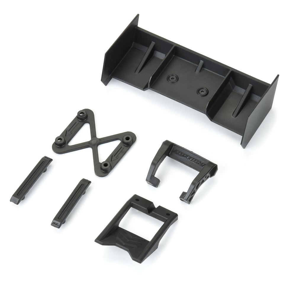 Pro-Line Racing Sector Wing Set and Roof Skids Black Granite GROM 1:18 PRO642300