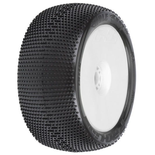 Pro-Line 1:8 Hole Shot S3 F/R 4.0" Tires Mounted 17mm Wht Zero Offst PRO9033-233