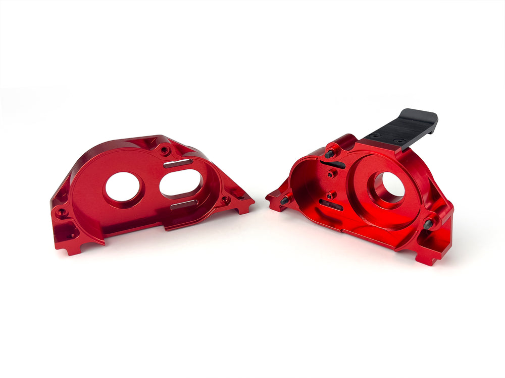 RC Overhaul Motor Mount & Gearbox Case, Red Aluminum, 4S RCO-AR017R