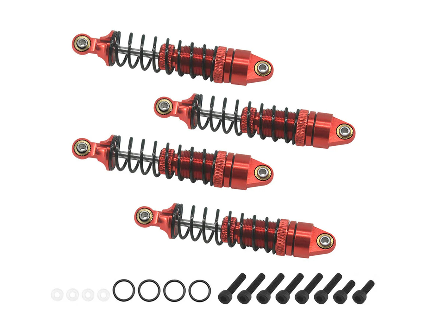RC Overhaul Aluminum Shock Set (Fr&Rr) Red, Grom RCO-AR025R