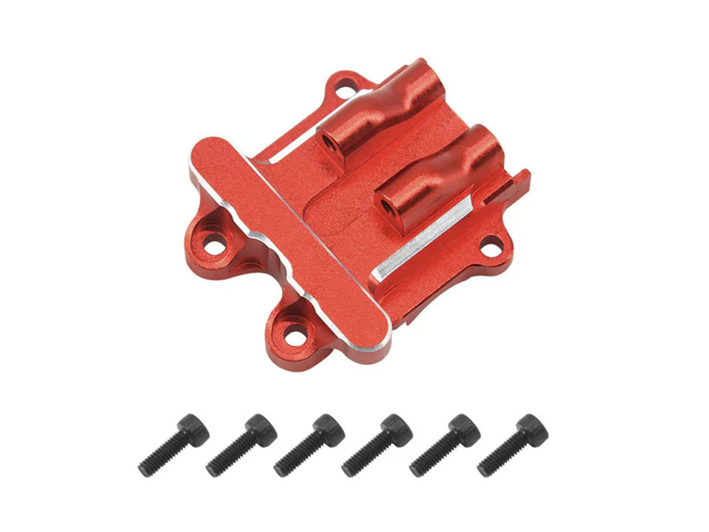 RC Overhaul Front Gearbox Cover, Red Aluminum, Grom RCO-AR028R