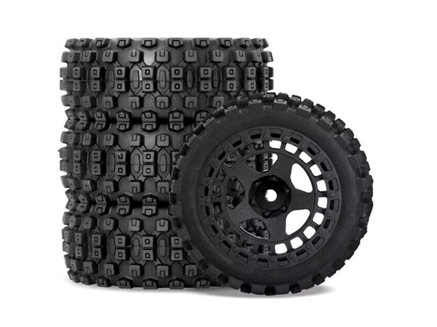 RC Overhaul Mud Block, Tyre w/ Black Rim Set, Typhon 1:18 RCO-AR034