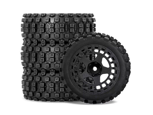 RC Overhaul Mud Block, Tyre w/ Black Rim Set, Typhon 1:18 RCO-AR034
