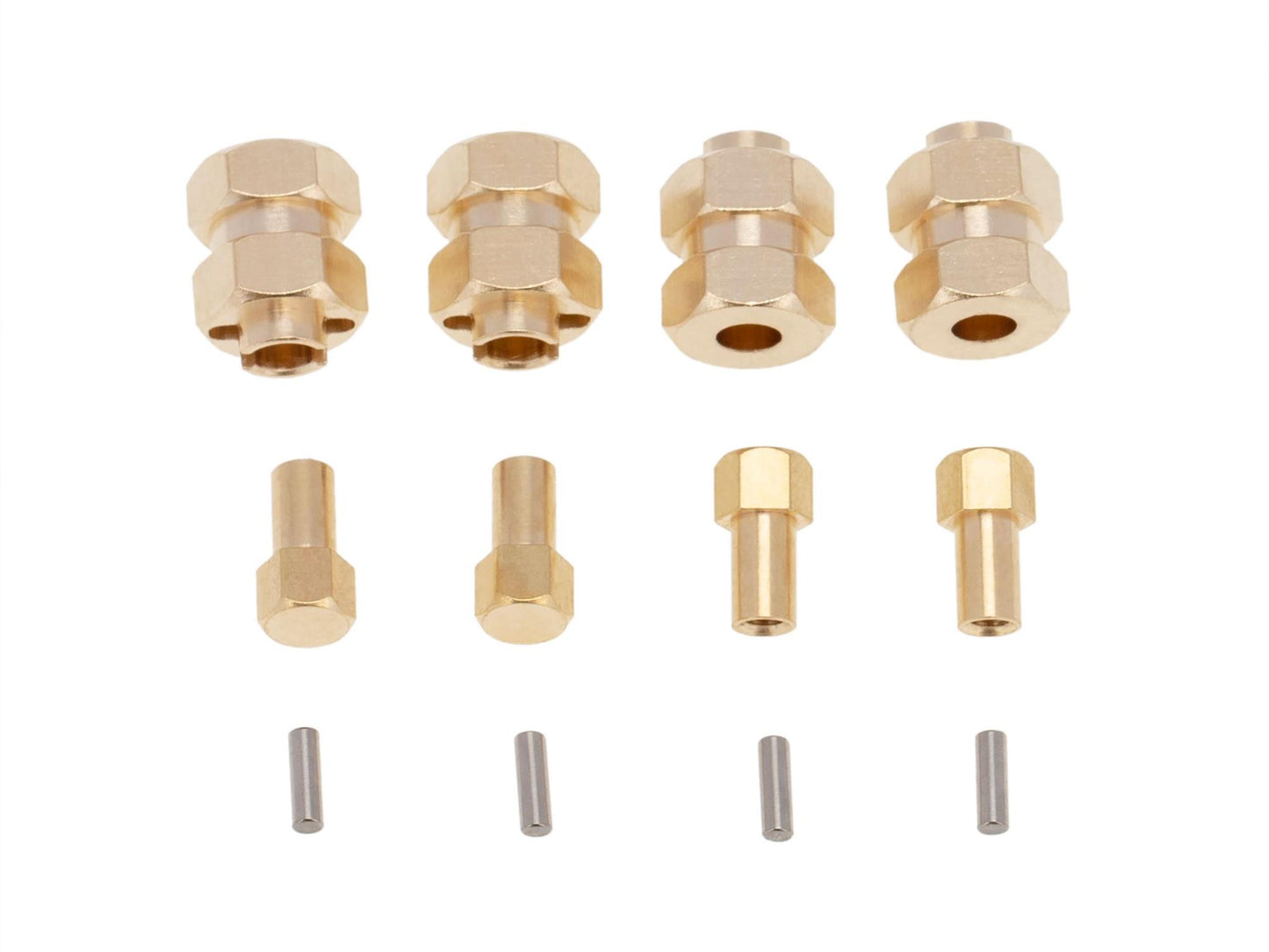 RC Overhaul Wheel Extender 4pcs Brass +4mm (AX/SCX24) AX006