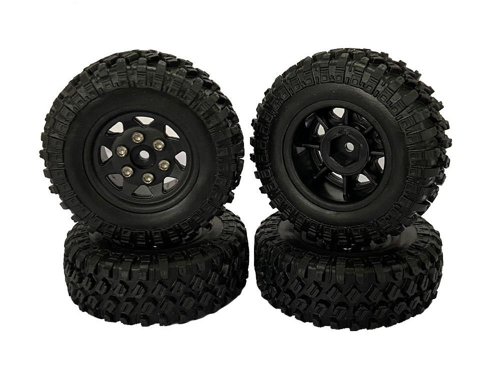 RC Overhaul Wheel & Tyre Set 4pcs AX/SCX24 AX012
