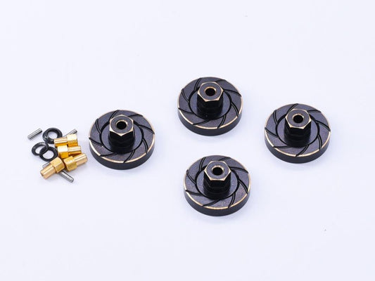 RC Overhaul Hex Wheel Weights Blk Brass (4) SCX24 AX013