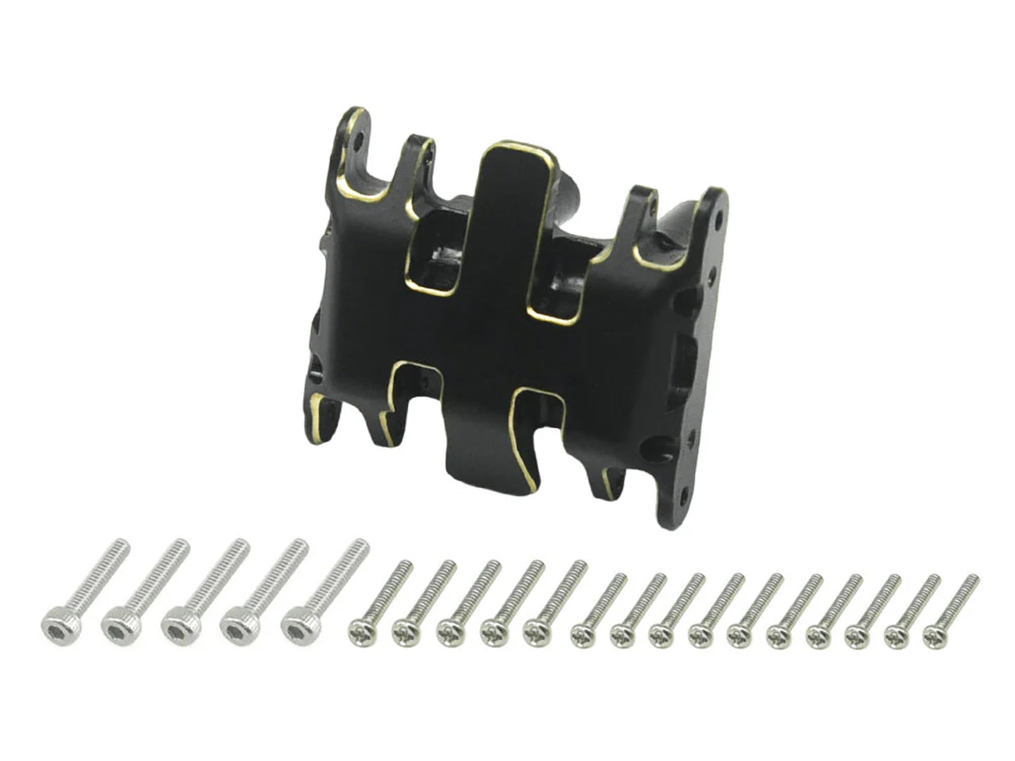 RC Overhaul Centre Skid and Mount Plate, Black Brass SCX30 RCO-AX041