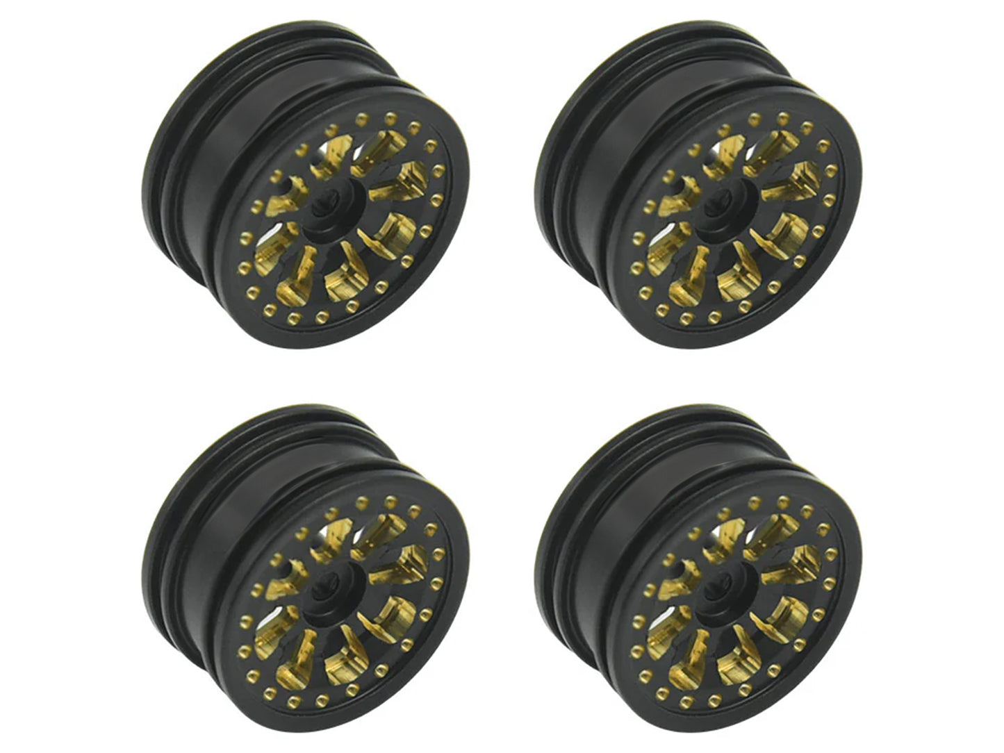 RC Overhaul Wheel Set, Black Brass 4pcs SCX30 RCO-AX049