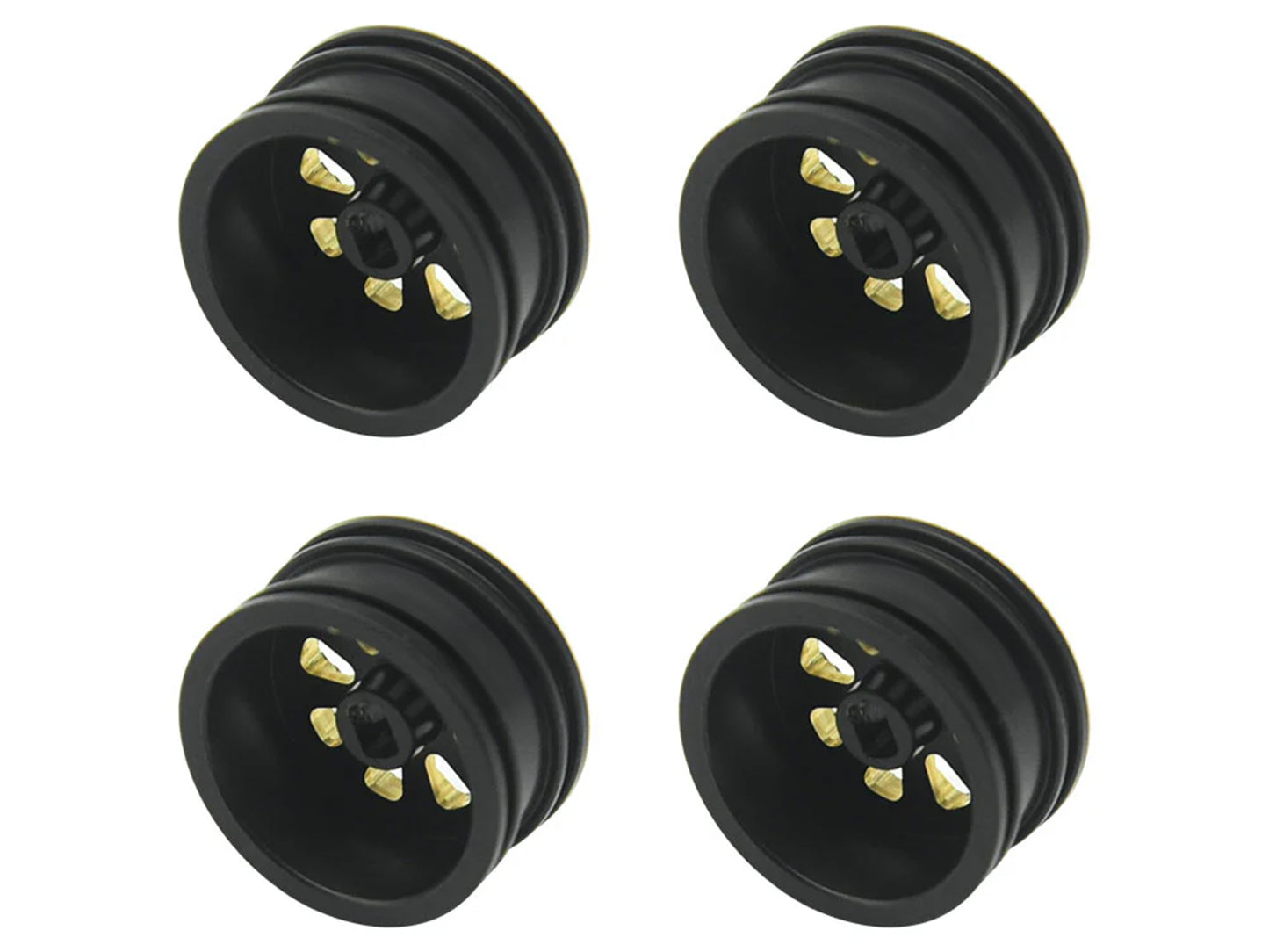 RC Overhaul Wheel Set, Black Brass 4pcs SCX30 RCO-AX049
