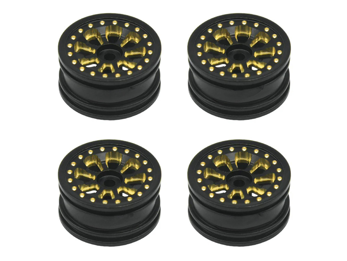 RC Overhaul Wheel Set, Black Brass 4pcs SCX30 RCO-AX049