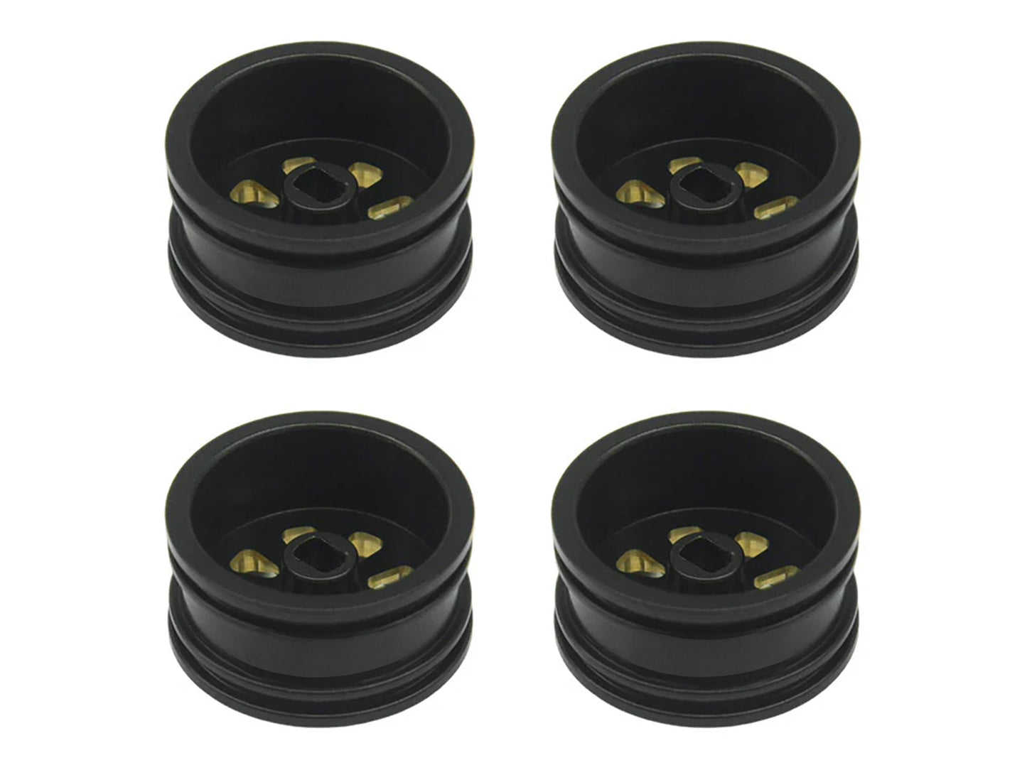 RC Overhaul Wheel Set, Black Brass 4pcs SCX30 RCO-AX049