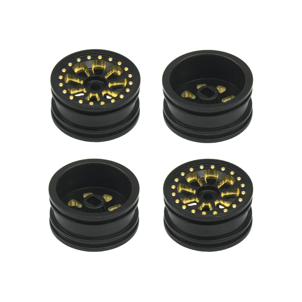 RC Overhaul Wheel Set, Black Brass 4pcs SCX30 RCO-AX049