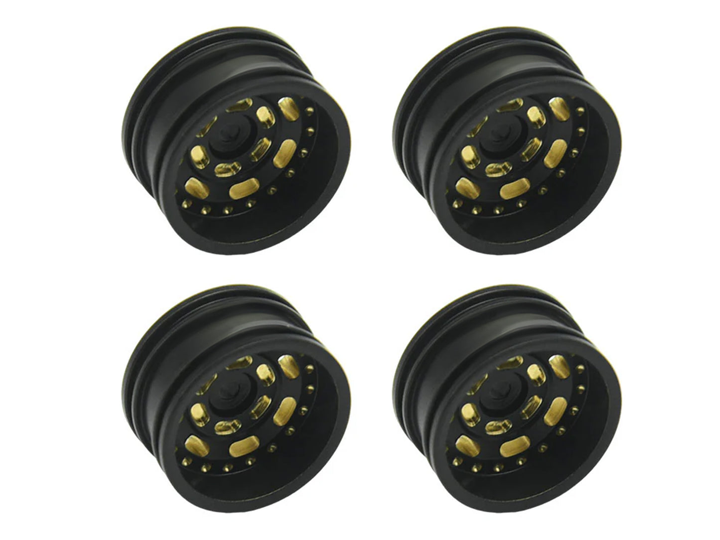 RC Overhaul Wheel Set w/Offset, Black Brass 4pcs SCX30 RCO-AX050