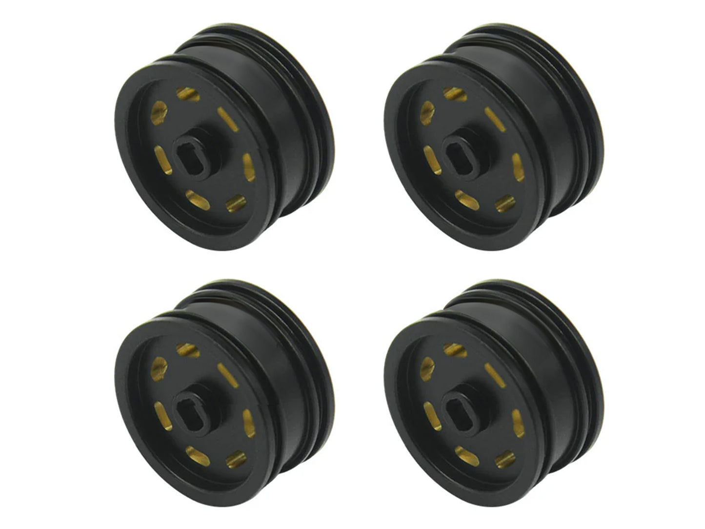 RC Overhaul Wheel Set w/Offset, Black Brass 4pcs SCX30 RCO-AX050