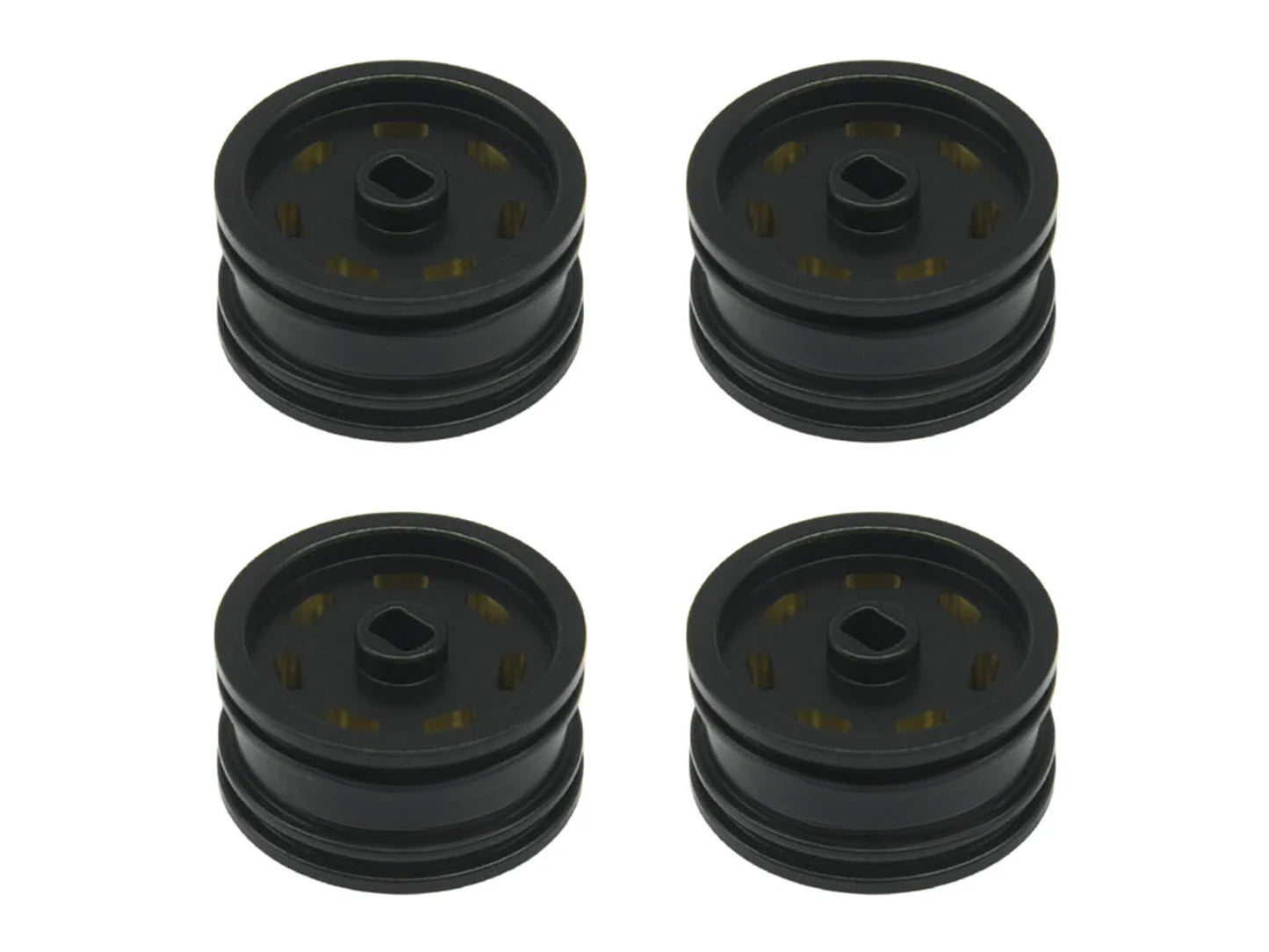 RC Overhaul Wheel Set w/Offset, Black Brass 4pcs SCX30 RCO-AX050