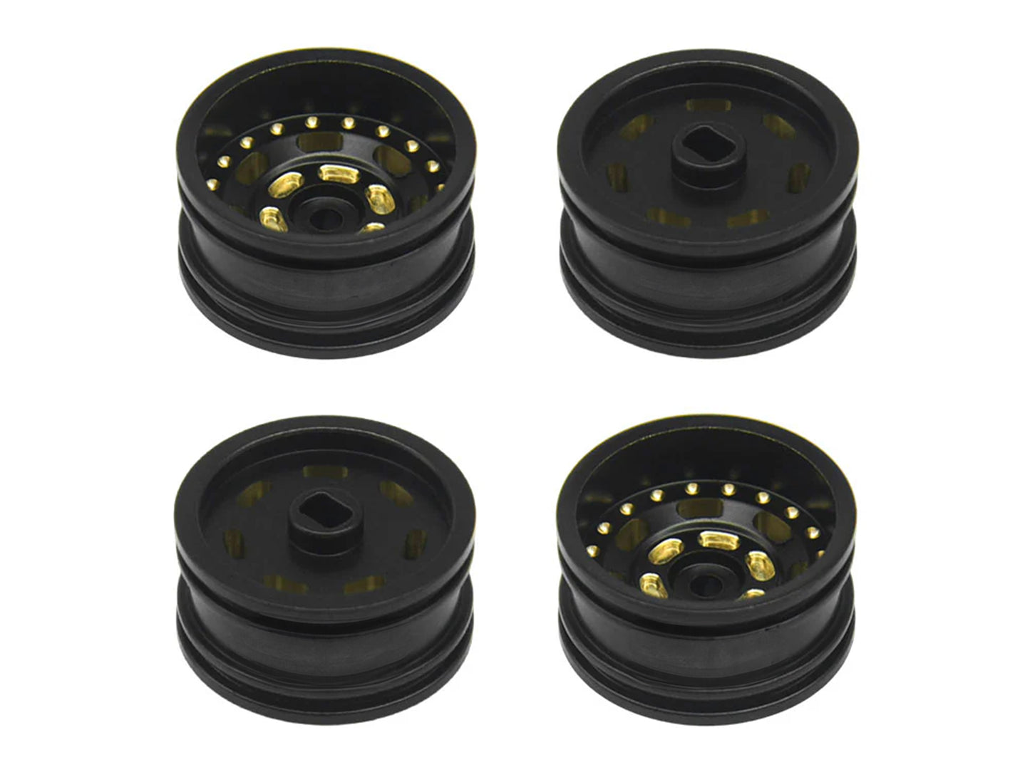 RC Overhaul Wheel Set w/Offset, Black Brass 4pcs SCX30 RCO-AX050