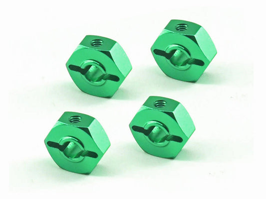 RC Overhaul Wheel Hex 12mm Green Alum 4pcs, LMT Mini RCO-LOS02G
