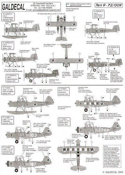 Galdecal GAL72009 1:72 Finnish Air Force VL SAASKI II