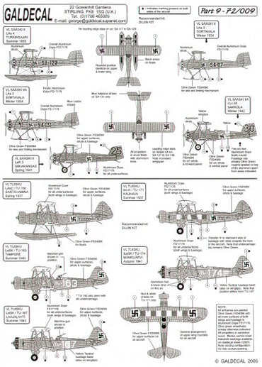 Galdecal GAL72009 1:72 Finnish Air Force VL SAASKI II