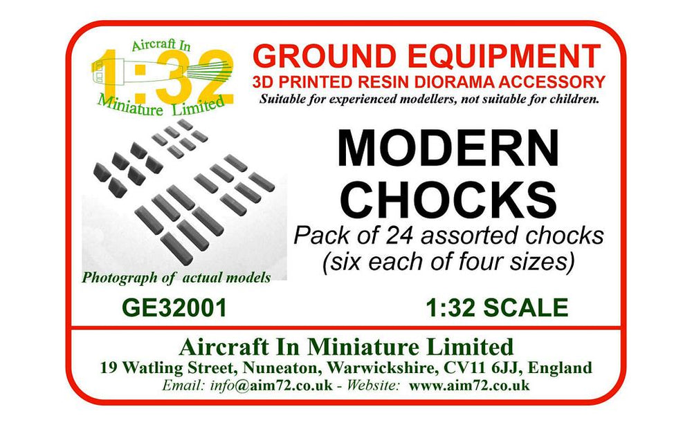 AIM Ground Equipment GE32001 Assorted Modern Wheel Chocks (x24) 1:32