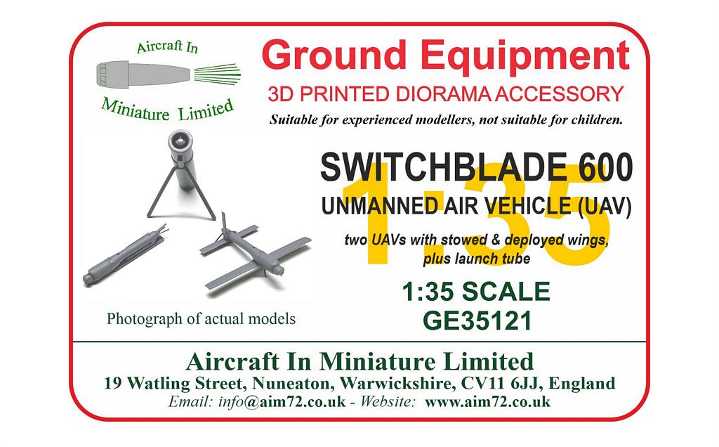 AIM - Ground Equipment GE35121 1:35 Switchblade 600 Unmanned Air Vehicle