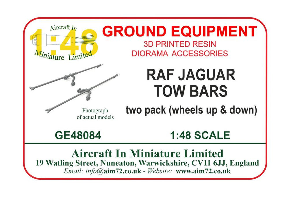 AIM - Ground Equipment GE48084 1:48 Sepecat Jaguar tow bars-wheels up & down