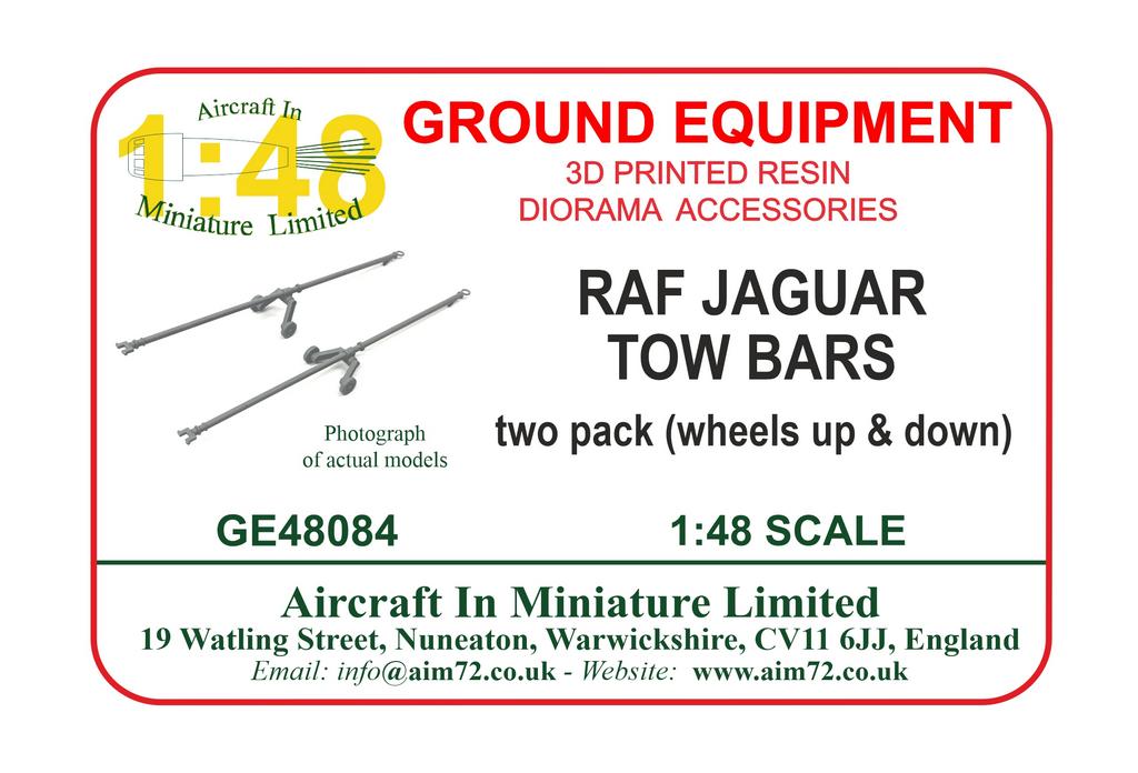AIM - Ground Equipment GE48084 1:48 Sepecat Jaguar tow bars-wheels up & down