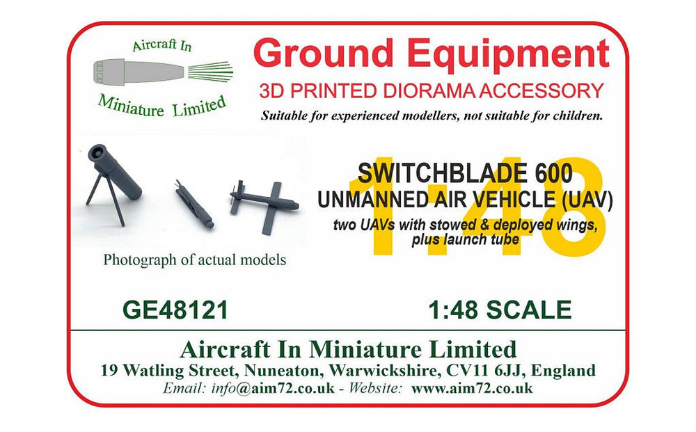 AIM - Ground Equipment GE48121 1:48 Switchblade 600 Unmanned Air Vehicle