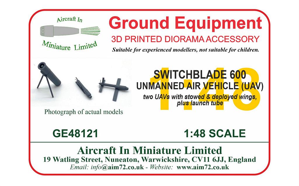 AIM - Ground Equipment GE48121 1:48 Switchblade 600 Unmanned Air Vehicle