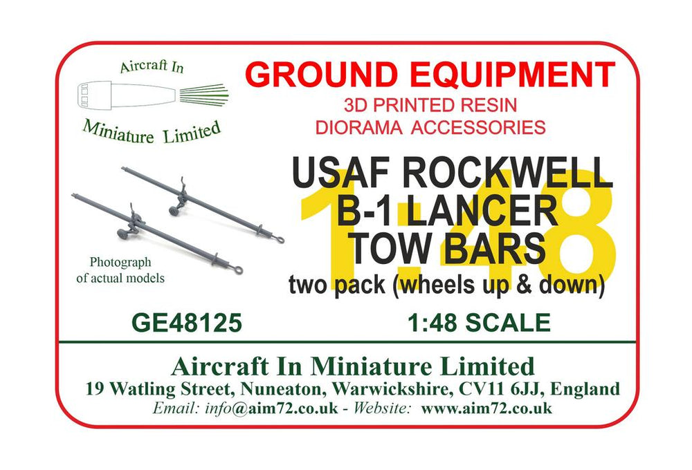 AIM - Ground Equipment GE48125 1:48 Rockwell B-1 Lancer Tow bars
