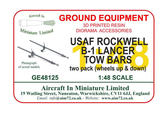 AIM - Ground Equipment GE48125 1:48 Rockwell B-1 Lancer Tow bars