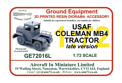 AIM - Ground Equipment GE72016L 1:72  Coleman MB-4 Tractor Late Version