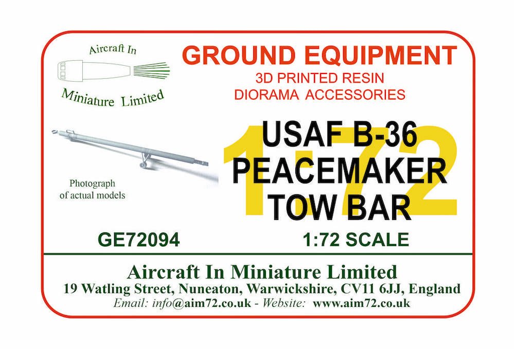 AIM Ground Equipment GE72094 1:72 USAF tow bar Convair B-36H/RB-36F Peacemaker