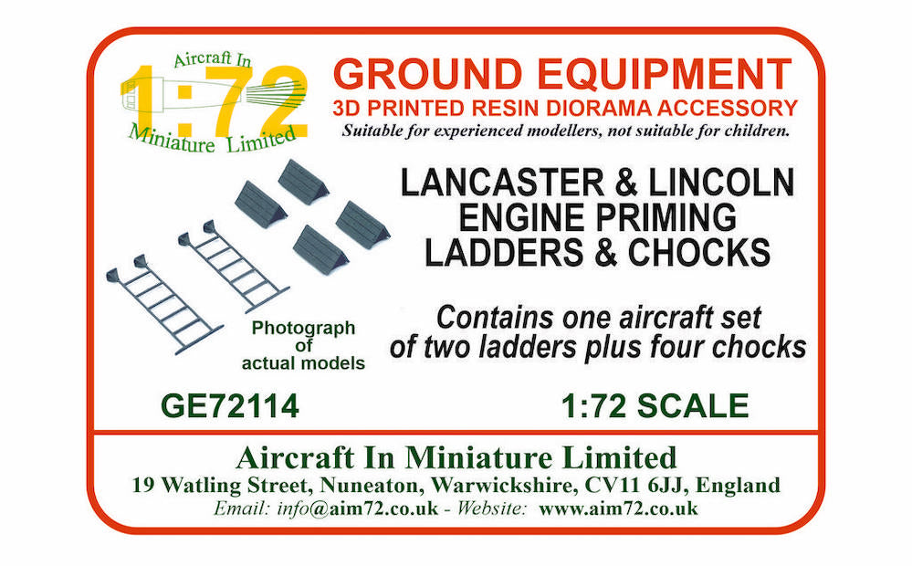AIM Ground Equipment GE72114 Lancaster & Lincoln Engine Ladders/Chocks 1:72