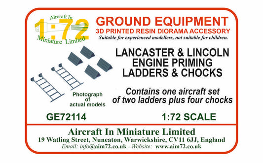 AIM Ground Equipment GE72114 Lancaster & Lincoln Engine Ladders/Chocks 1:72