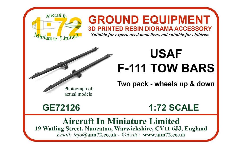 AIM Ground Equipment GE72126 F-111A/C Tow Bars (2-Pack) 1:72