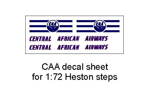 AIM Decals GED72010G Central African Airways Decals for Heston Steps 1:72