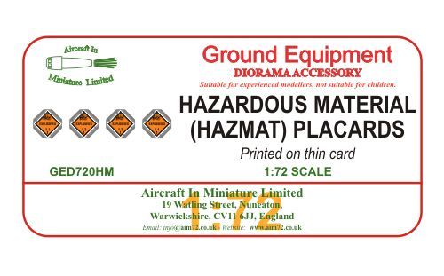 AIM - Ground Equipment Decals GED720HM 1:72 Hazardous materials