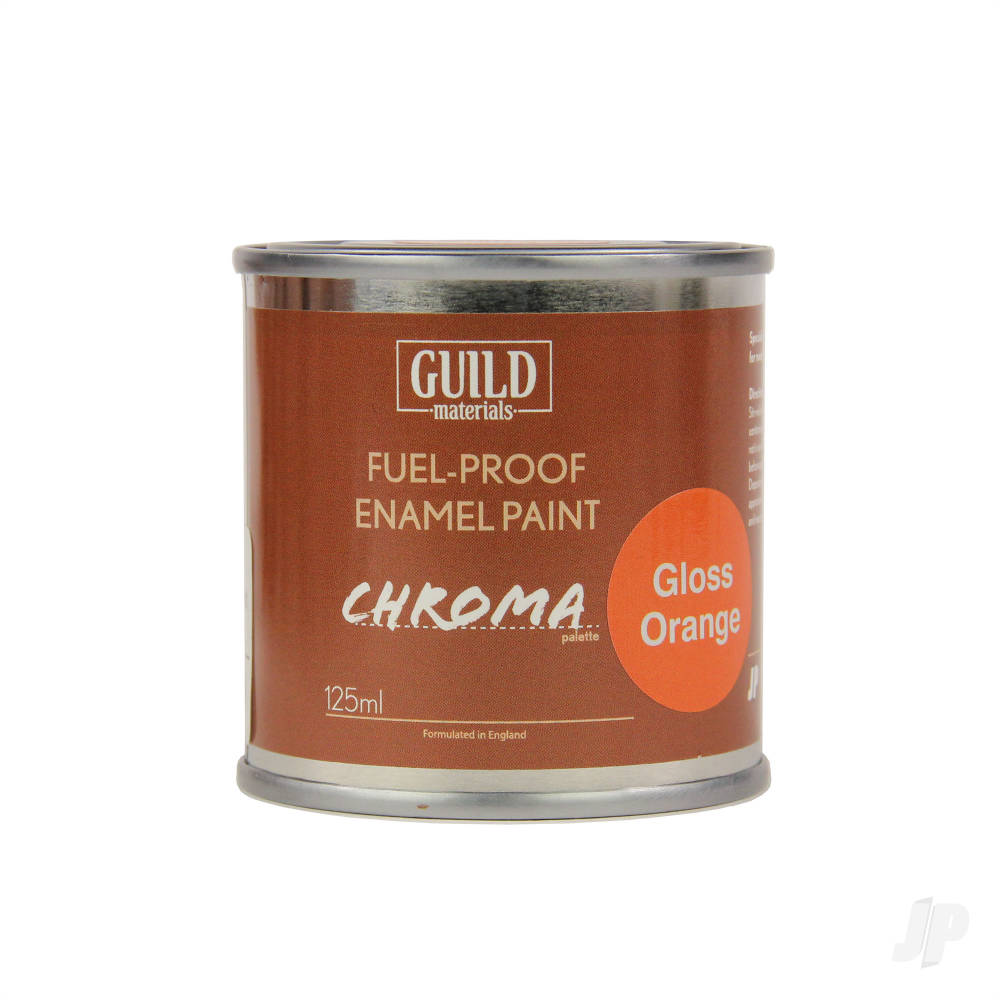 Guild Lane Chroma Enamel Fuelproof Paint Gloss Orange (125ml Tin) CHR6206