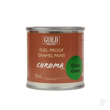 Guild Lane Chroma Enamel Fuelproof Paint Gloss Green (125ml Tin) CHR6217