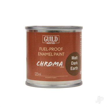 Guild Lane Chroma Enamel Fuelproof Paint Matt Dark Earth (125ml Tin) CHR6314