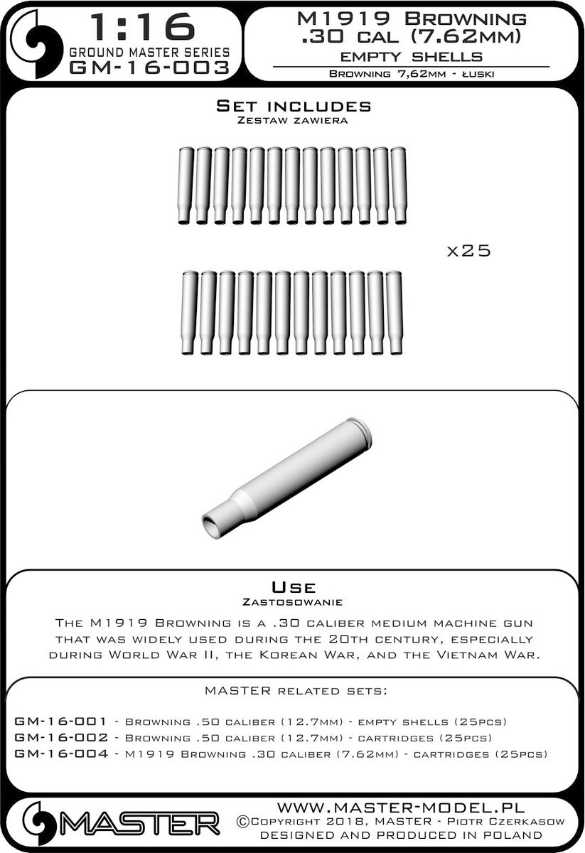 Master GM-16-003 1:16 M1919 Browning .30 caliber