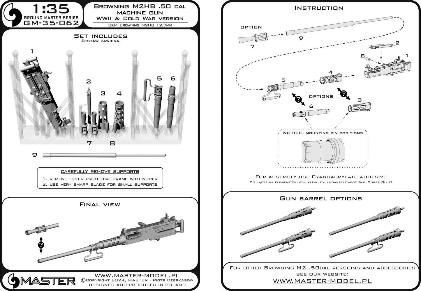 Master GM-35-062 1:35 Browning M2HB .50 cal
