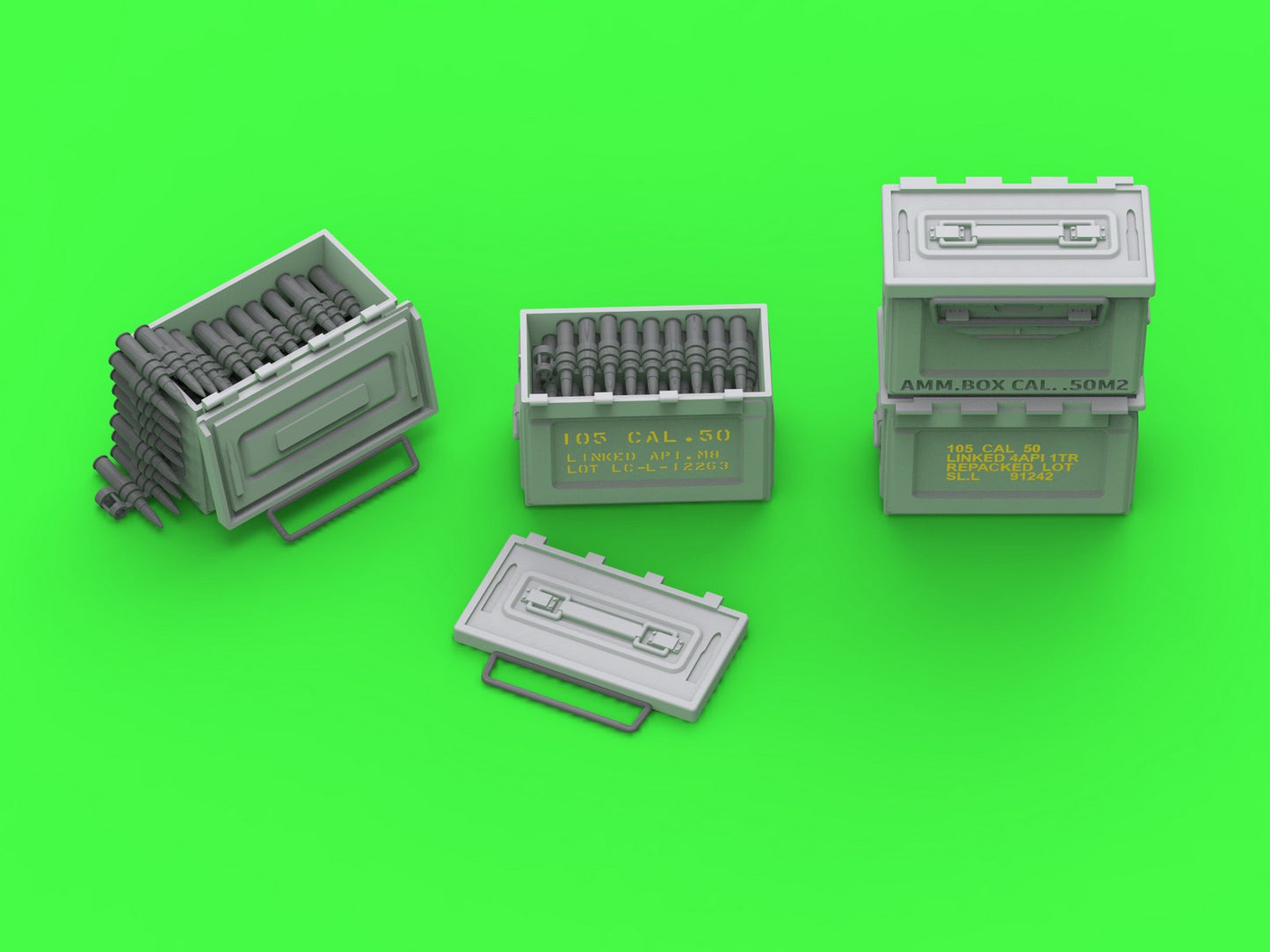 Master GM-35-067 1:35 M2 ammunition cans for Browning M2 .50 cal machine gun